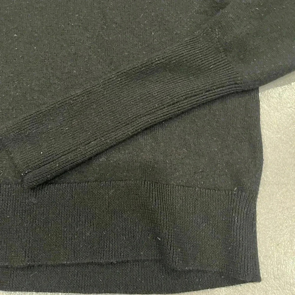 [S]Wilfred Black  Merino Wool High Neck Cropped Long Ribbed Cuff Sweater - Picture 4 of 7